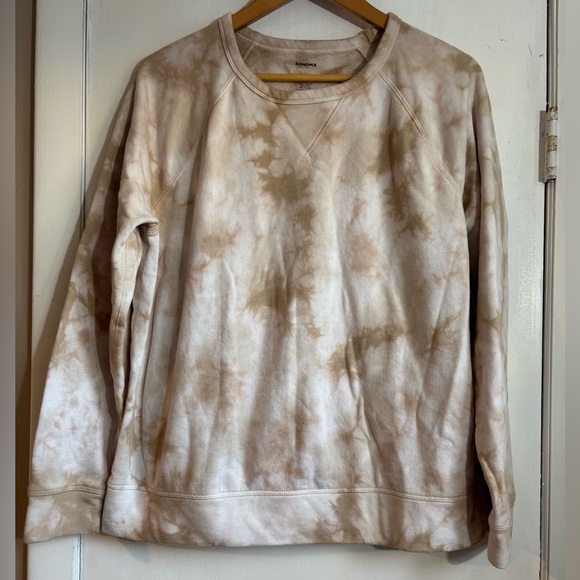 Sonoma Sweaters - Sonoma Crewneck Tie-Dye Sweater - Cream and Brown
